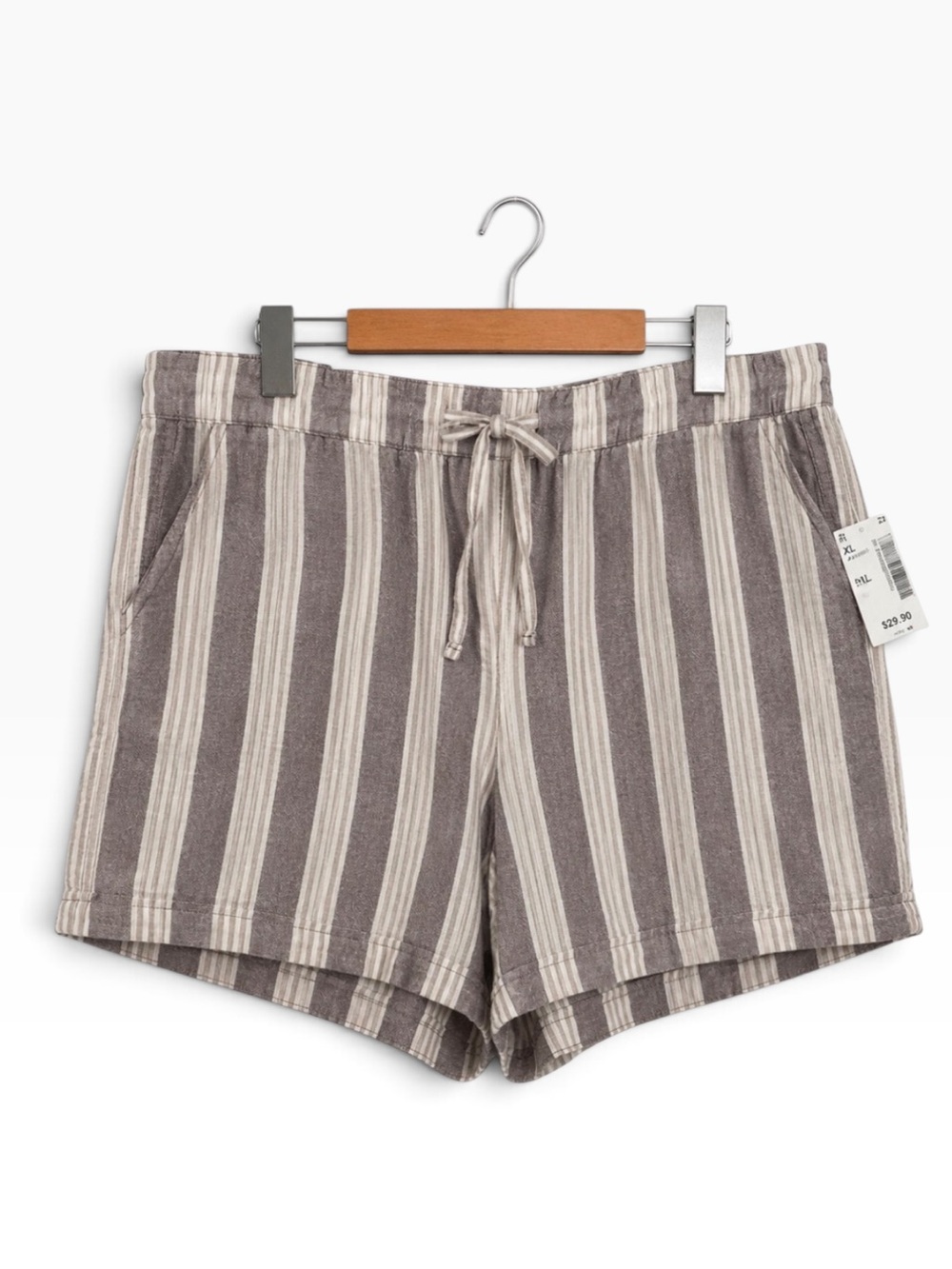 Reitmans striped blend shorts high rise waist bermudas ajustable size 20